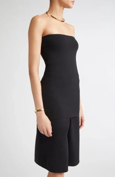 Totême Toteme Compact Knit Tube Top In Black