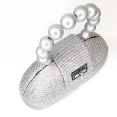 Soli & Sun The Orla Woven Straw & Wooden Bead Statement Clutch Bag