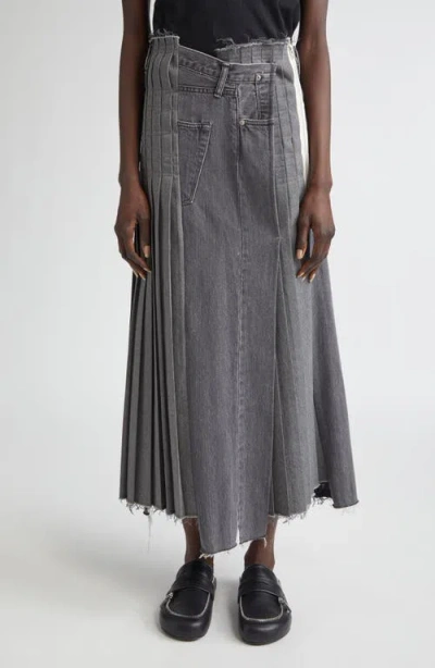 Kuro Remake Denim Mark Vi Maxi Skirt In Gray
