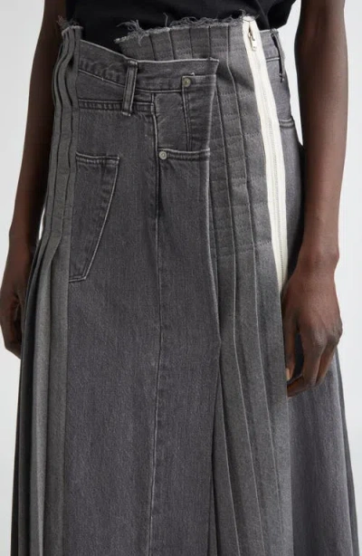 Kuro Remake Denim Mark Vi Maxi Skirt In Gray