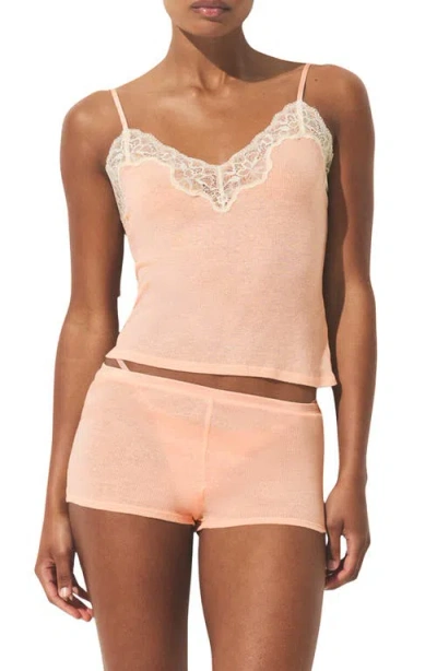 Skims Lace Cami & Shorts Set In Metallic