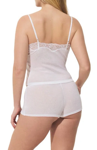 Skims Lace Cami & Shorts Set In White