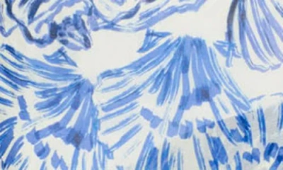 Amanda Uprichard Marabou Ruffle Halter High-low Cocktail Dress In Blue