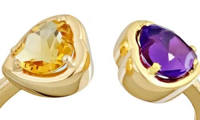 Bony Levy Blc 14k Gold Citrine & Amethyst Open Ring In Gold