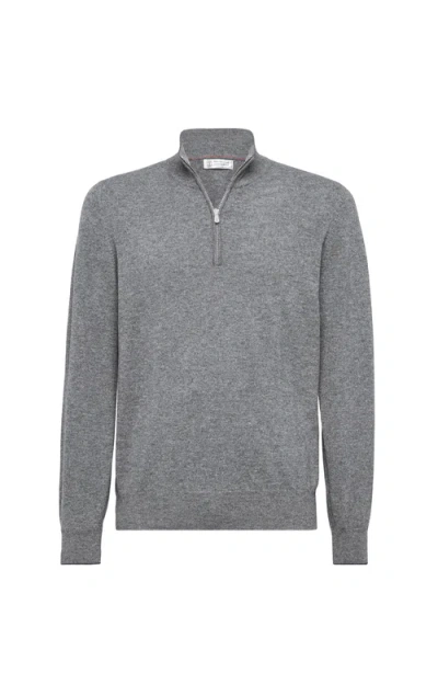 Brunello Cucinelli Cashmere Sweater In Gray