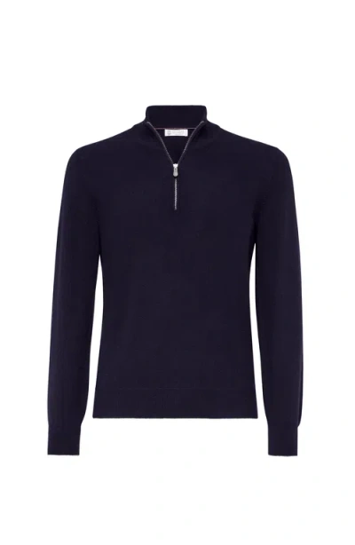 Brunello Cucinelli Ribbed Collar High Neck Sweater