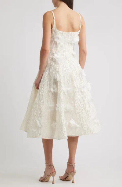 Sister Jane Petunia Bloom Sleeveless Satin Midi Dress In White