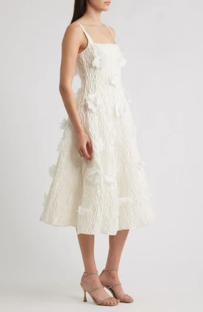 Sister Jane Petunia Bloom Sleeveless Satin Midi Dress In White