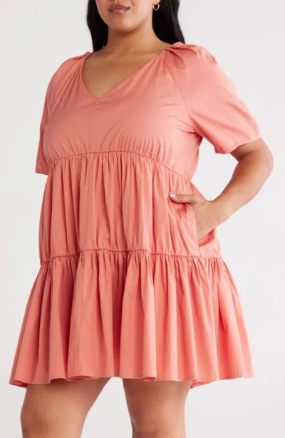 Nordstrom Tiered Minidress In Pink