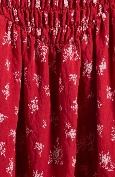 Walking On Sunshine Kids' Smocked Drop Waist Dress In Red