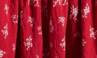 Walking On Sunshine Kids' Smocked Drop Waist Dress In Red