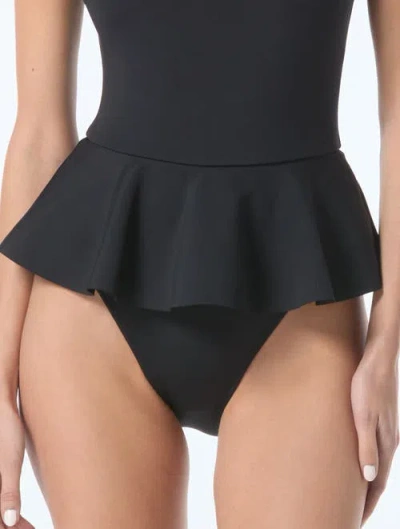 Vince Camuto Scuba Knit Skirted One Piece Swimsuit In Black