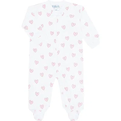 Nellapima Pink Heart Print Zipper Footie