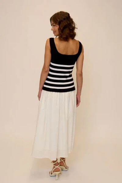 Central Park West Sienna Squareneck Twofer Midi Dress In Multi