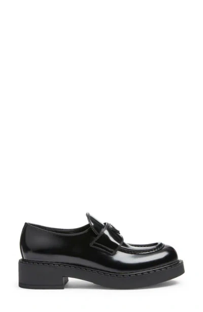 Prada Chocolate Logo Loafer