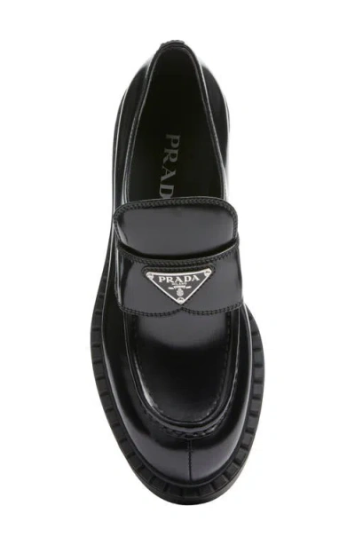 Prada Chocolate Logo Loafer
