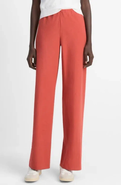 Vince Cotton Blend Wide Leg Pants In Pink
