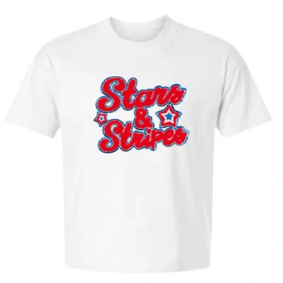 Sweet Wink Stars And Stripes Patch Adult Short Sleeve T-shirt In White