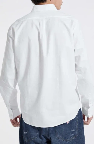 Guess Originals Embroidered Pocket Button-down Shirt In White