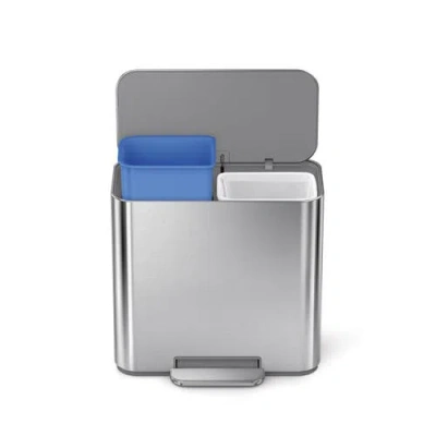 Simplehuman 15l Mini Recycler Step Can In Metallic