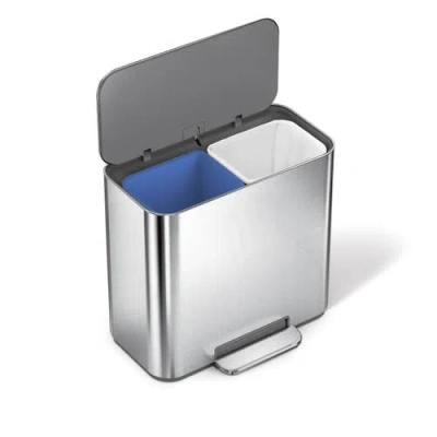 Simplehuman 15l Mini Recycler Step Can In Metallic