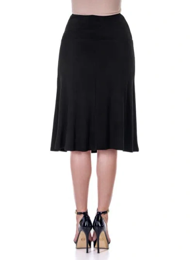 24seven Comfort Apparel A-line Elastic Waist Knee Length Skirt