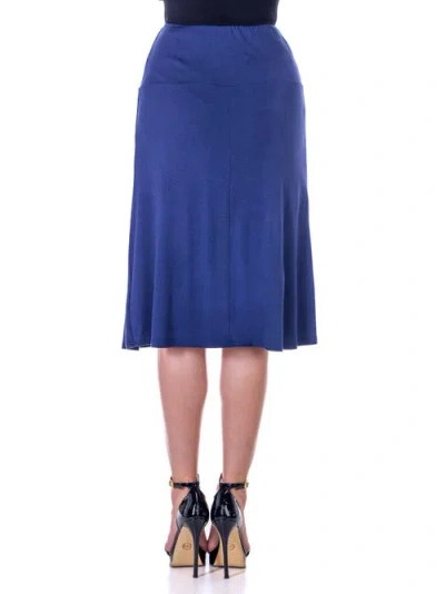 24seven Comfort Apparel A-line Elastic Waist Knee Length Skirt