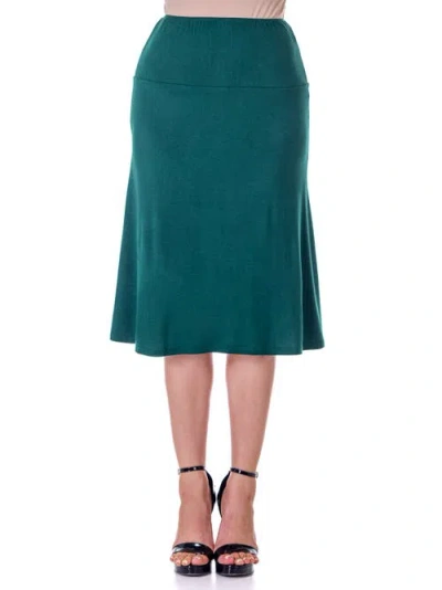 24seven Comfort Apparel A-line Elastic Waist Knee Length Skirt