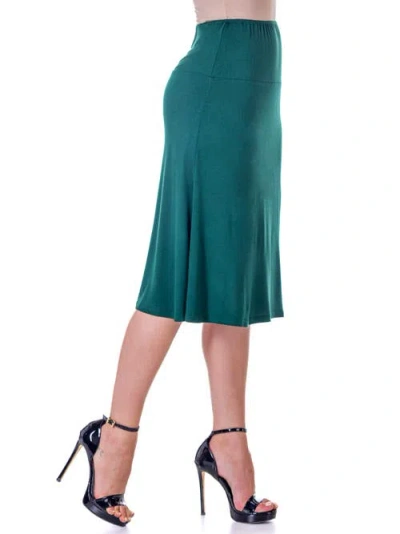 24seven Comfort Apparel A-line Elastic Waist Knee Length Skirt