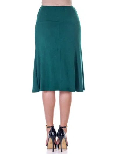24seven Comfort Apparel A-line Elastic Waist Knee Length Skirt