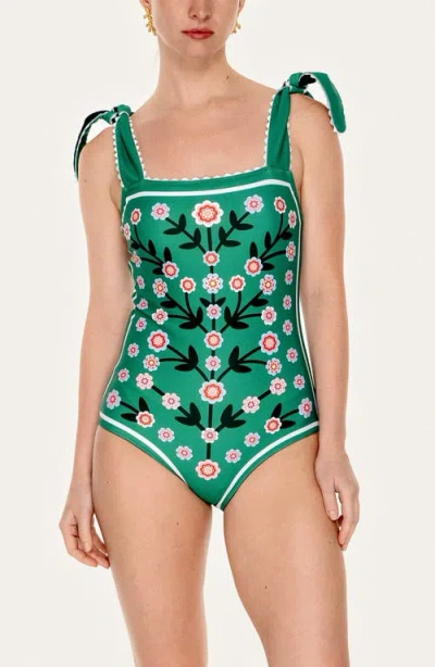 Jessie Zhao New York Midnight Bloom Reversible One-piece Swimsuit