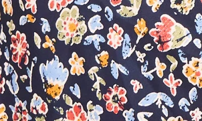 Vince Camuto Floral Bias Cut Midi Skirt In Multi