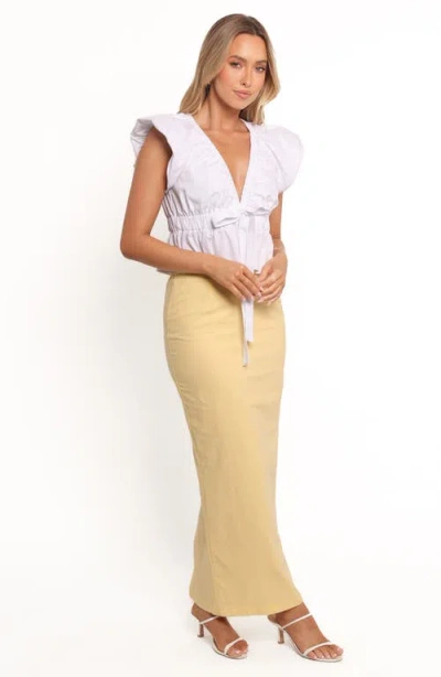 Petal And Pup Petal & Pup Mera Cotton & Linen Maxi Skirt In Yellow
