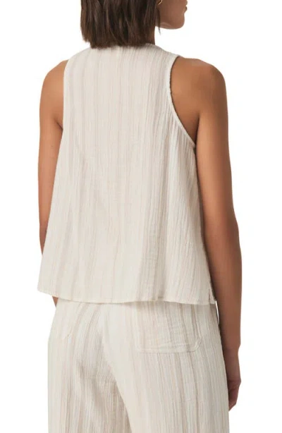 Splendid Lara Stripe Cotton Gauze Tank In White