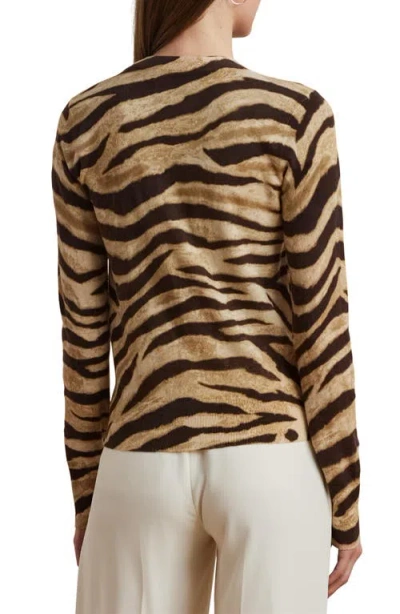Ralph Lauren Zebra-print Linen-cotton Cardigan In Animal Print