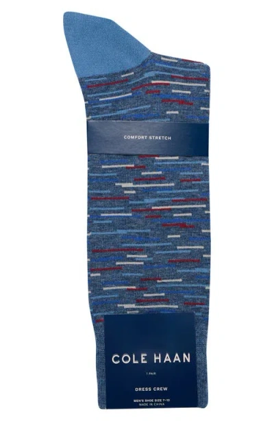 Cole Haan Multistripe Crew Socks In Blue
