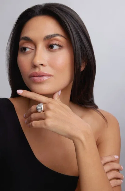 Lagos Signature Caviar Dome Ring In Metallic