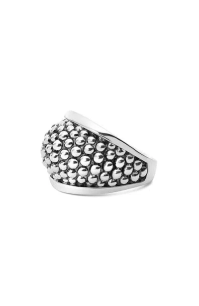 Lagos Signature Caviar Dome Ring In Metallic