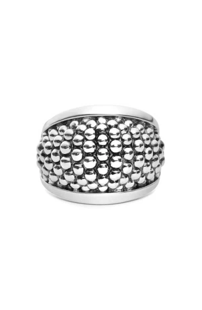 Lagos Signature Caviar Dome Ring In Metallic