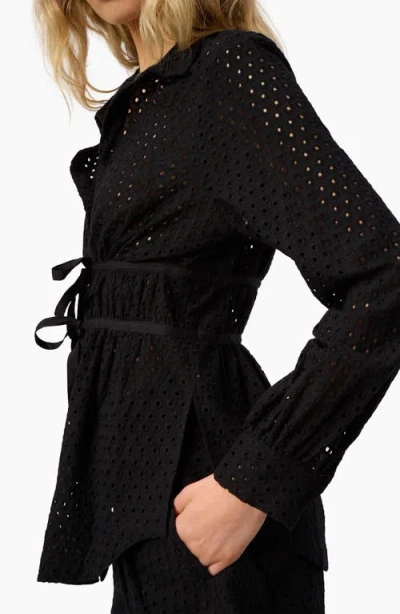 Cami Nyc Stefania Eyelet Shirt In Black