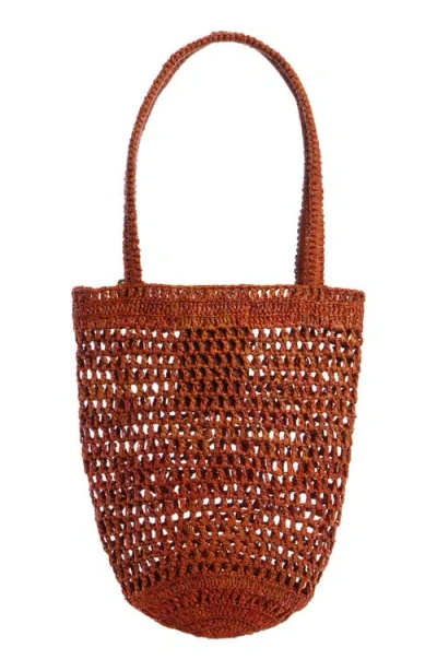 Chloé Summer Banana Embellished Embroidered Raffia Tote