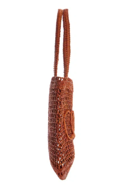 Chloé Summer Banana Embellished Embroidered Raffia Tote