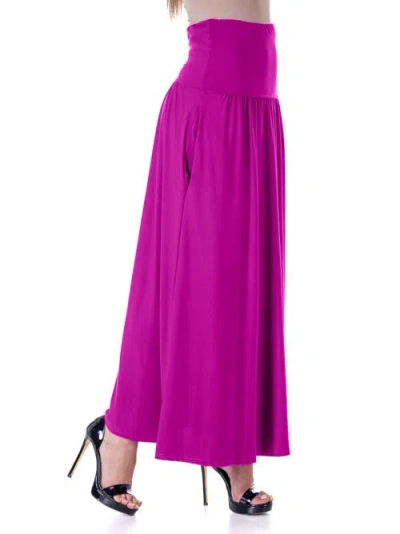 24seven Comfort Apparel Women's Foldover With Pockets Maxi Skirt In Purple