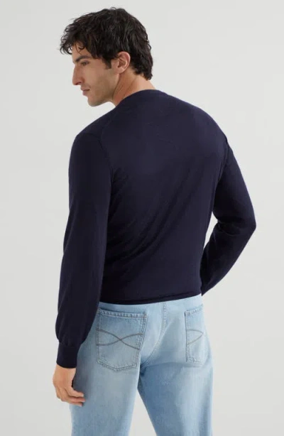 Brunello Cucinelli Cashmere And Silk Sweater In Blue