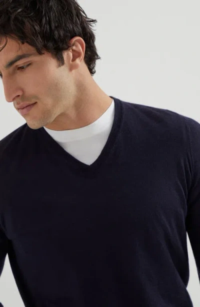 Brunello Cucinelli Cashmere And Silk Sweater In Blue