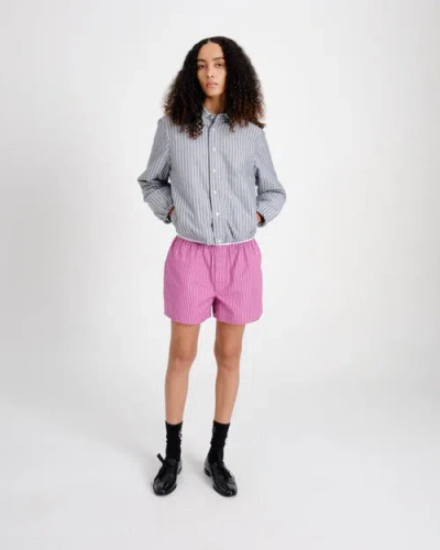Hommegirls Shirt Bomber Jacket In Blue