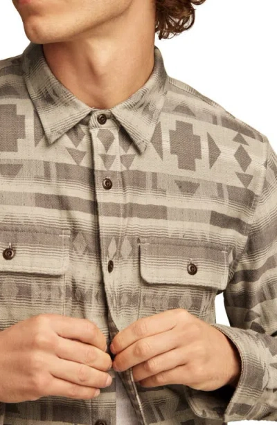 Lucky Brand Jacquard Double Weave Button-up Shirt In Brown