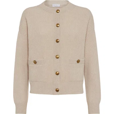 Brunello Cucinelli English Ribbed-knit Button-up Cardigan