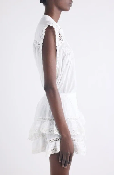 Isabel Marant Étoile Gresia Crochet Accent Cotton Button-up Shirt In White
