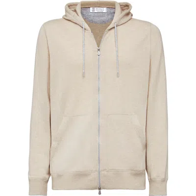 Brunello Cucinelli Sweatshirt-style Cardigan In Neutral